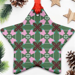 Pink brown flowers pattern     			Ornament (Star)