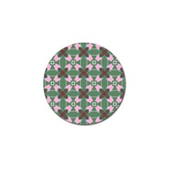 Pink brown flowers pattern     			Golf Ball Marker