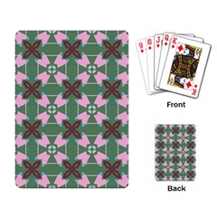 Pink Brown Flowers Pattern     			playing Cards Single Design by LalyLauraFLM