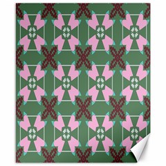 Pink brown flowers pattern     			Canvas 8  x 10 