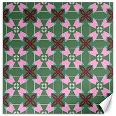 Pink brown flowers pattern     			Canvas 12  x 12 