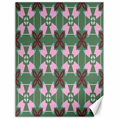 Pink brown flowers pattern     			Canvas 12  x 16 