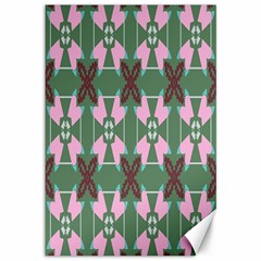 Pink brown flowers pattern     			Canvas 12  x 18 