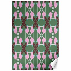 Pink brown flowers pattern     			Canvas 20  x 30 