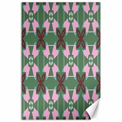 Pink brown flowers pattern     			Canvas 24  x 36 