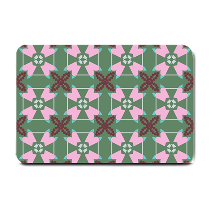 Pink brown flowers pattern     			Small Doormat