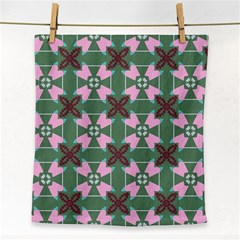 Pink brown flowers pattern     			Face Towel