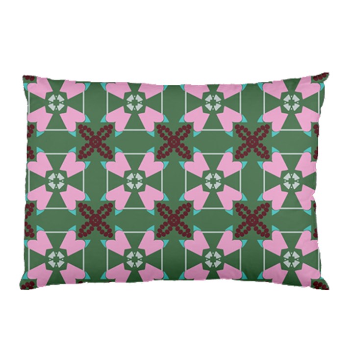 Pink brown flowers pattern     			Pillow Case