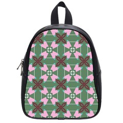 Pink Brown Flowers Pattern     			school Bag (small) by LalyLauraFLM