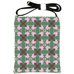 Pink brown flowers pattern     			Shoulder Sling Bag