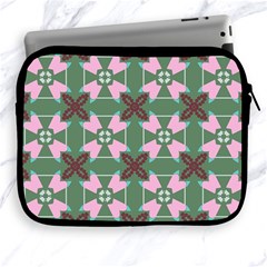 Pink brown flowers pattern     			Apple iPad 2/3/4 Zipper Case