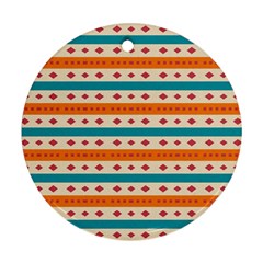 Rhombus And Stripes Pattern      			ornament (round) by LalyLauraFLM