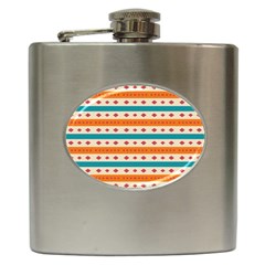 Rhombus And Stripes Pattern      			hip Flask (6 Oz) by LalyLauraFLM