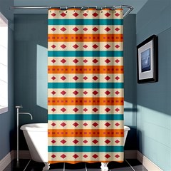 Rhombus And Stripes Pattern      	shower Curtain 36  X 72 