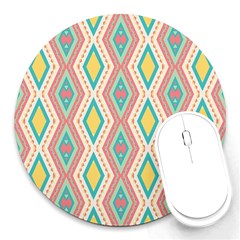 Rhombus Chains       			round Mousepad by LalyLauraFLM