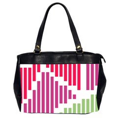 Vertical Stripes    Oversize Office Handbag (2 Sides) by LalyLauraFLM