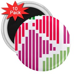 Vertical Stripes    			3  Magnet (10 Pack) by LalyLauraFLM