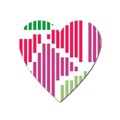 Vertical Stripes    			magnet (heart) by LalyLauraFLM