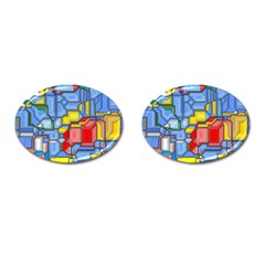 3d Shapes 			cufflinks (oval) by LalyLauraFLM