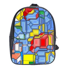 3d Shapes 			school Bag (large) by LalyLauraFLM