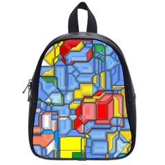 3d Shapes 			school Bag (small) by LalyLauraFLM