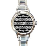 Alien Seamless Stripes Round Italian Charm Watch Front