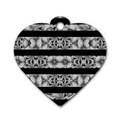 Alien Seamless Stripes Dog Tag Heart (one Side) by dflcprints