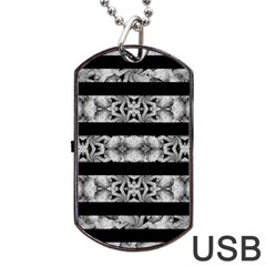 Alien Seamless Stripes Dog Tag Usb Flash (two Sides)  by dflcprints