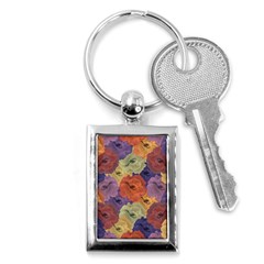 Vintage Floral Collage Pattern Key Chains (rectangle)  by dflcprints