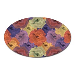 Vintage Floral Collage Pattern Oval Magnet by dflcprints