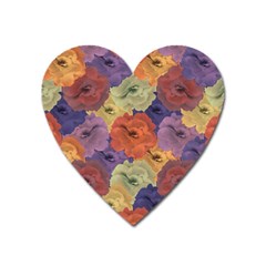 Vintage Floral Collage Pattern Heart Magnet by dflcprints