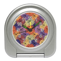 Vintage Floral Collage Pattern Travel Alarm Clocks by dflcprints