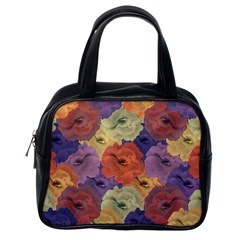 Vintage Floral Collage Pattern Classic Handbags (one Side)