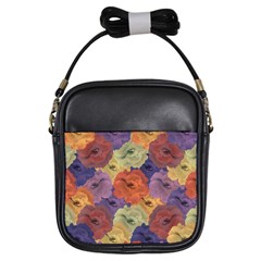 Vintage Floral Collage Pattern Girls Sling Bags by dflcprints