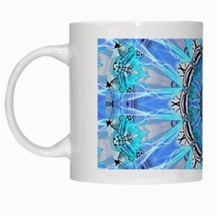 Sapphire Ice Flame, Light Bright Crystal Wheel White Mugs by DianeClancy