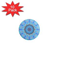 Sapphire Ice Flame, Light Bright Crystal Wheel 1  Mini Magnet (10 Pack)  by DianeClancy