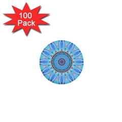 Sapphire Ice Flame, Light Bright Crystal Wheel 1  Mini Buttons (100 Pack)  by DianeClancy