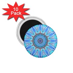 Sapphire Ice Flame, Light Bright Crystal Wheel 1 75  Magnets (10 Pack) 