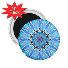 Sapphire Ice Flame, Light Bright Crystal Wheel 2 25  Magnets (10 Pack)  by DianeClancy