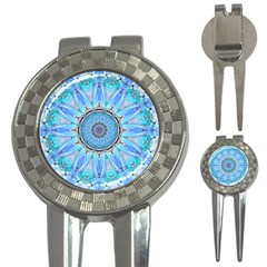 Sapphire Ice Flame, Light Bright Crystal Wheel 3-in-1 Golf Divots by DianeClancy