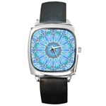 Sapphire Ice Flame, Light Bright Crystal Wheel Square Metal Watch Front