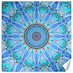 Sapphire Ice Flame, Light Bright Crystal Wheel Canvas 20  X 20   by DianeClancy