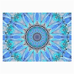 Sapphire Ice Flame, Light Bright Crystal Wheel Large Glasses Cloth (2-side) by DianeClancy