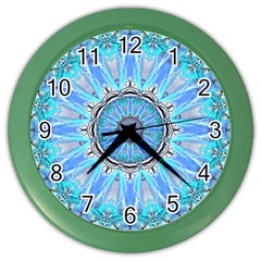 Sapphire Ice Flame, Light Bright Crystal Wheel Color Wall Clocks by DianeClancy