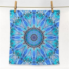 Sapphire Ice Flame, Light Bright Crystal Wheel Face Towel by DianeClancy