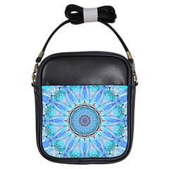 Sapphire Ice Flame, Light Bright Crystal Wheel Girls Sling Bags by DianeClancy