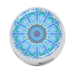 Sapphire Ice Flame, Light Bright Crystal Wheel 4-Port USB Hub (Two Sides)  Front