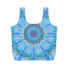 Sapphire Ice Flame, Light Bright Crystal Wheel Full Print Recycle Bags (m)  by DianeClancy