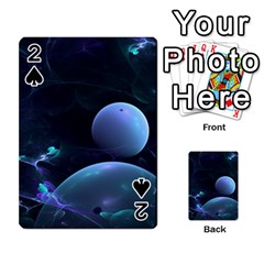 The Music Of My Goddess, Abstract Cyan Mystery Planet Playing Cards 54 Designs  by DianeClancy