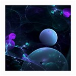 The Music Of My Goddess, Abstract Cyan Mystery Planet Medium Glasses Cloth (2-Side) Front